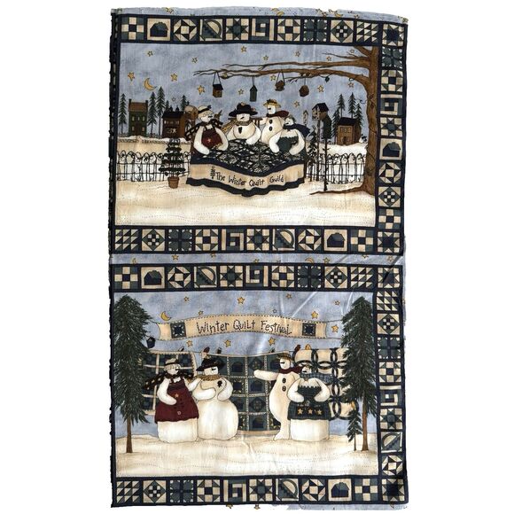 Rare MODA Fabric 6 Quilt Blocks "Winter Quilt Festival" Snowmen Deb Strain - Picture 2 of 8